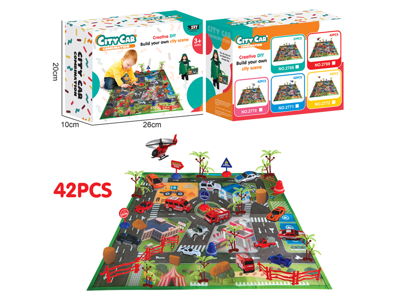 Alloy Friction City Fire Scene 42PCS