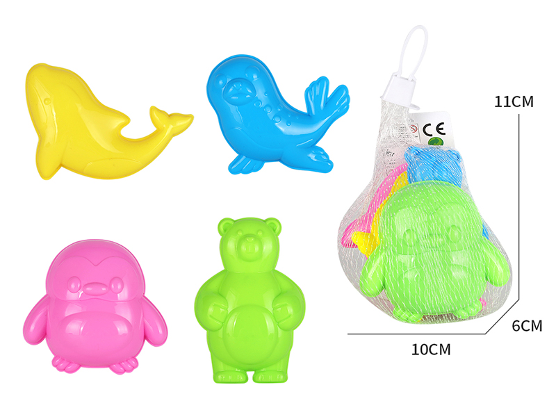 Penguin, Polar Bear, Killer Whale, Sea Lion Sand Mold Set 4pcs