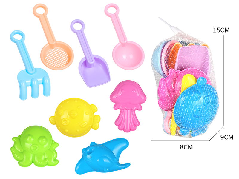 Beach Toys Sand Mold Set 8pcs
