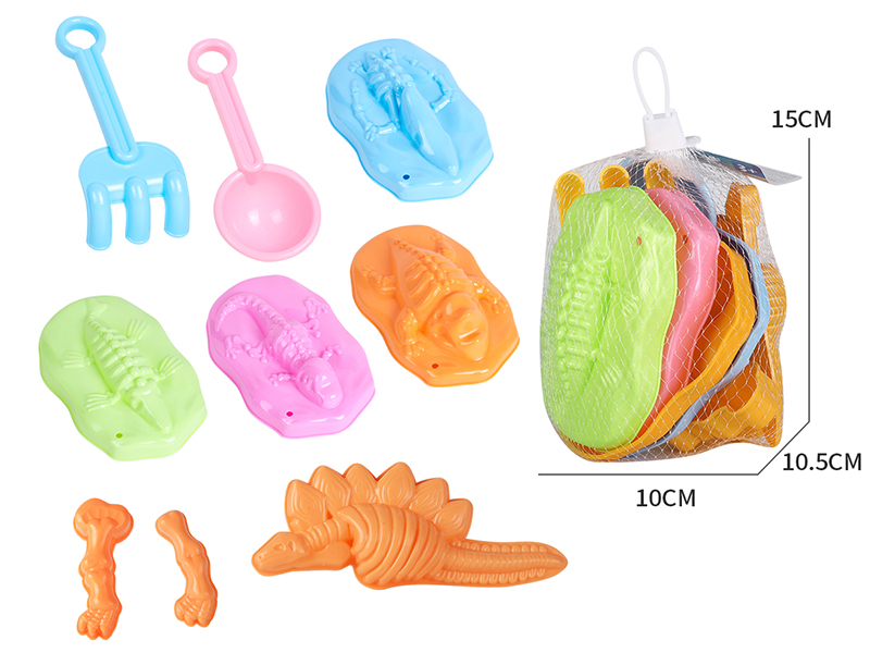 Beach Toys Dinosaur Fossil Sand Mold Set 9pcs