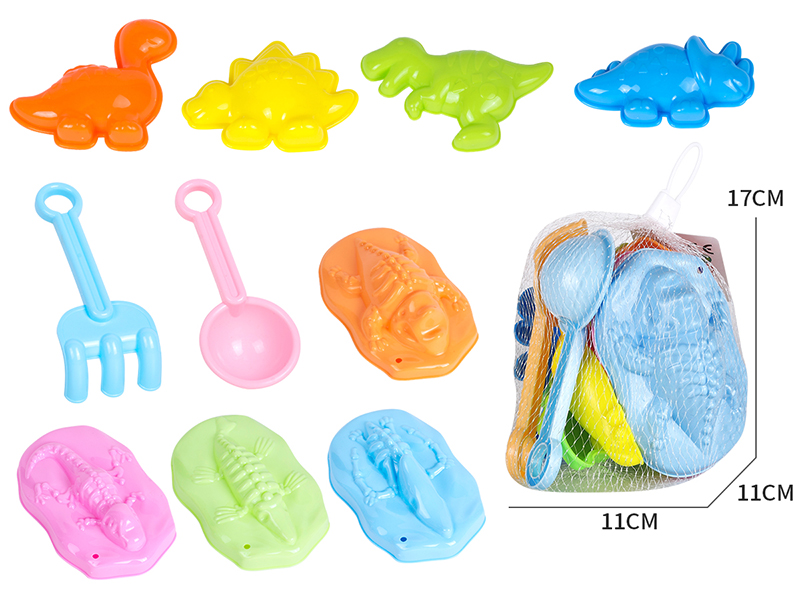 Beach Toys Dinosaur Fossil Sand Mold Set 10pcs