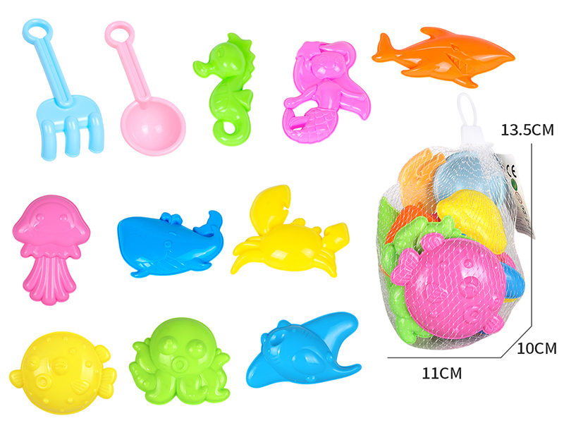 Beach Toys Sea Animal Sand Mold Set 11pcs