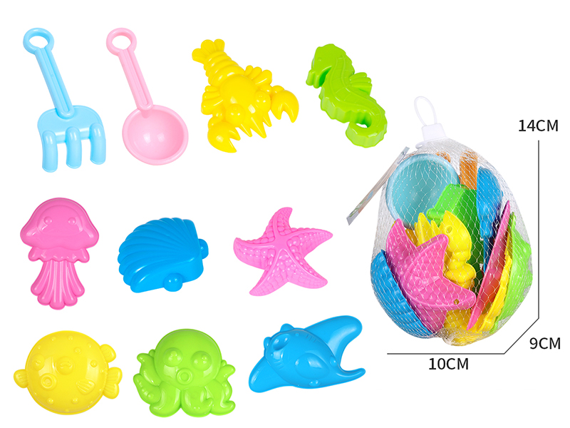 Beach Toys Sea Animal Sand Mold Set 10pcs