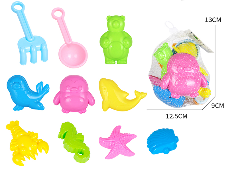 Beach Toys Sea Animal Sand Mold Set 10pcs