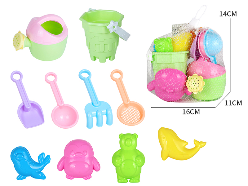 Sand Bucket Polar Animals Sand Mold Set 10pcs