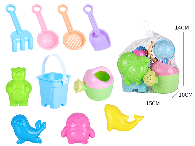 Sand Bucket Polar Animals Sand Mold Set 10pcs