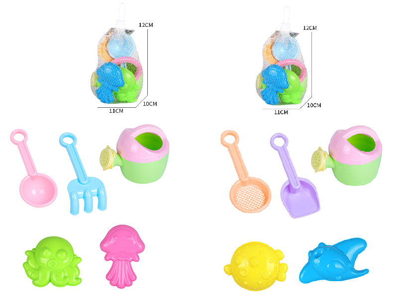 Beach Toys Sea Animal Sand Mold Set 5pcs