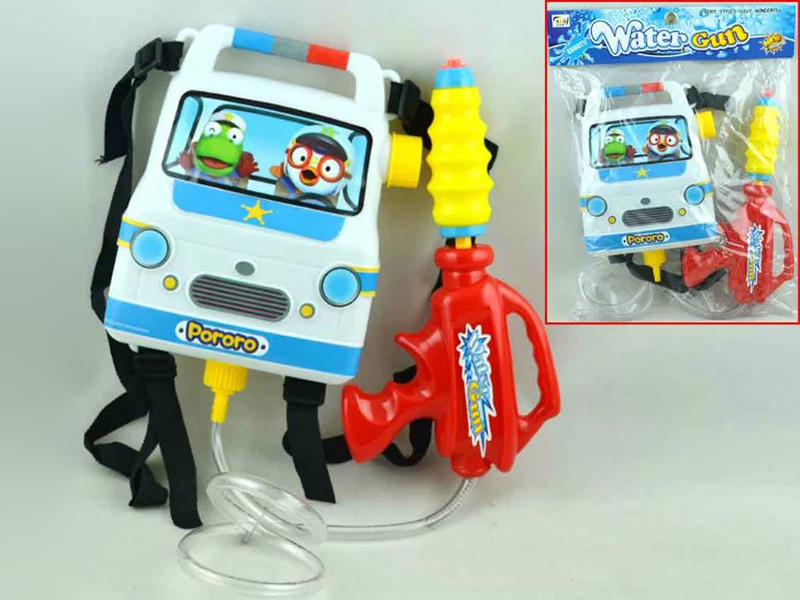 White Police Car Backpack Water Gun