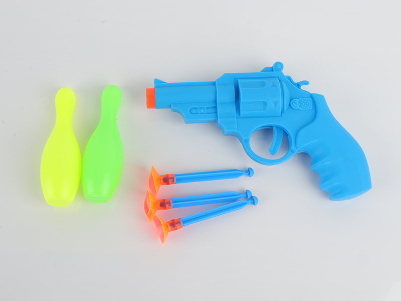 Revolver Bule Needle Gun + Bowling Toys