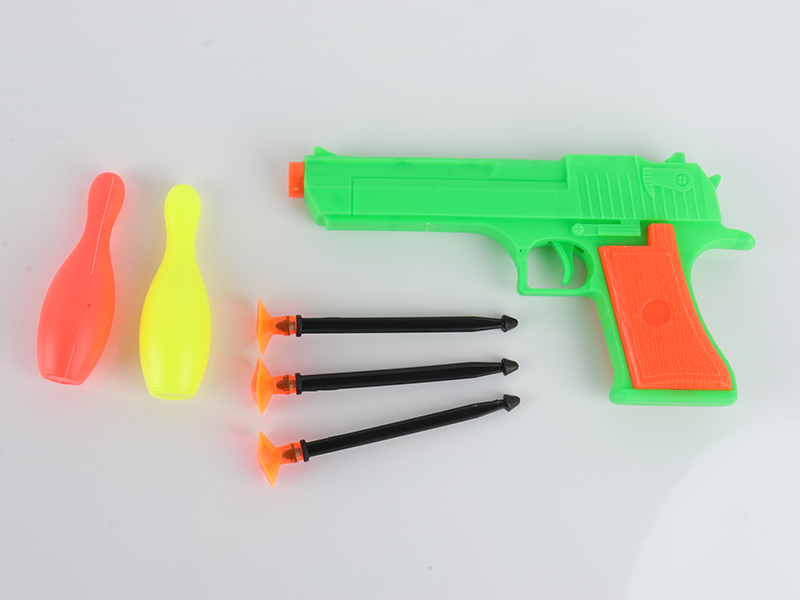 Green Needle Gun + Bowling Toys