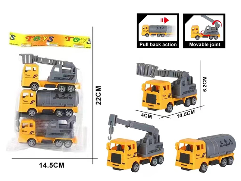 Pull Back Engingeering Trucks 3pcs