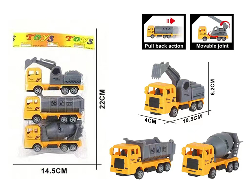 Pull Back Engingeering Trucks 3pcs