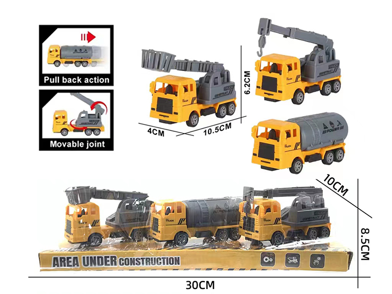 Pull Back Engingeering Trucks 3pcs