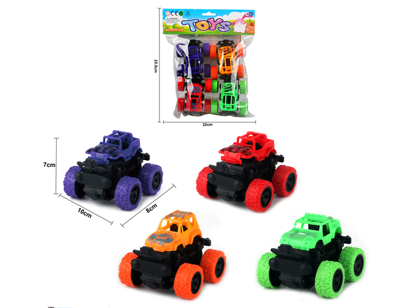 4PCS Friction Swinging Stunt Off-Road Vehicle