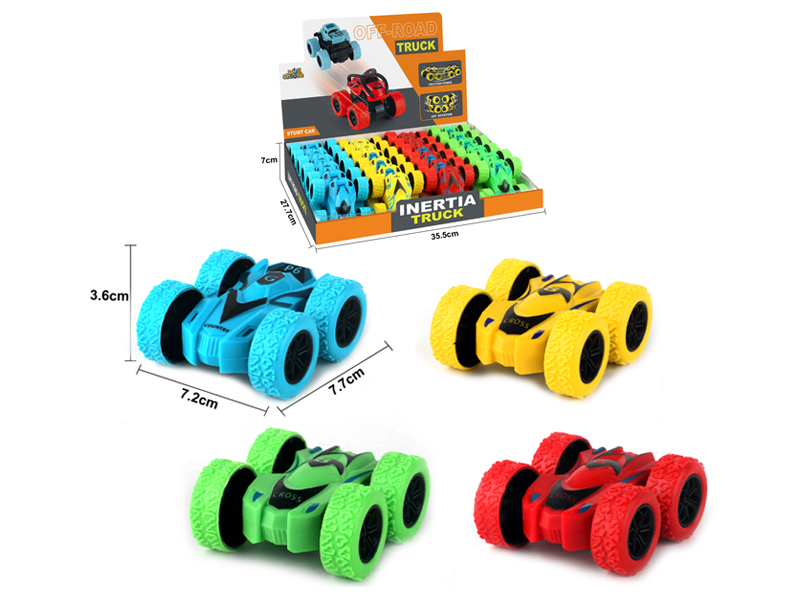 24PCS Friction Stunt Rolling Double-Sided Car