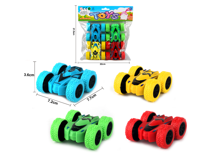 4PCS 双Friction Stunt Rolling Double-Sided Car
