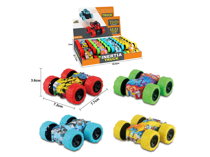 24PCS Friction Stunt Rolling Double-Sided Car