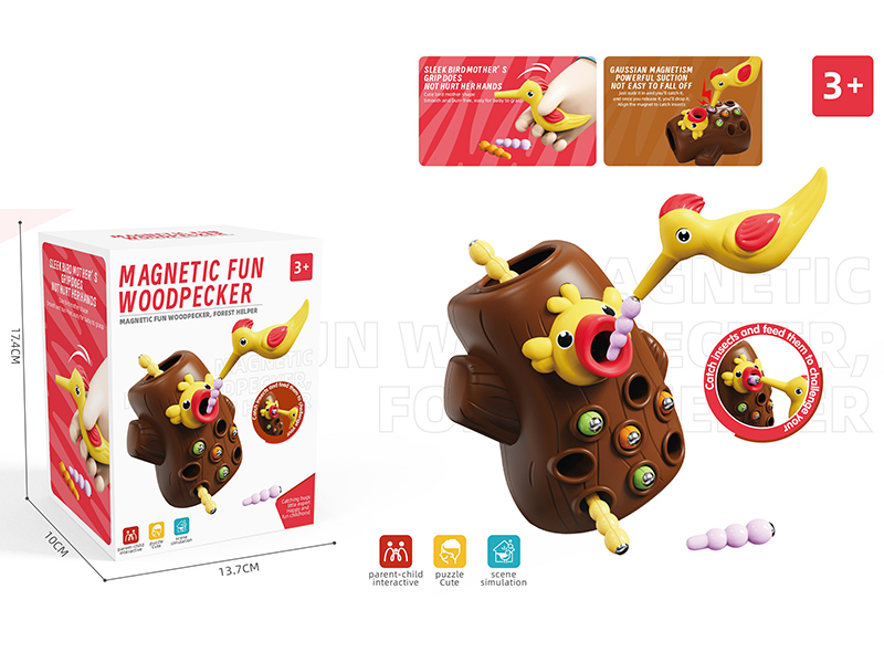 Fun Magnetic Woodpeckers Catch Worms Toy