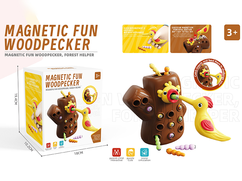 Fun Magnetic Woodpeckers Catch Worms Toy