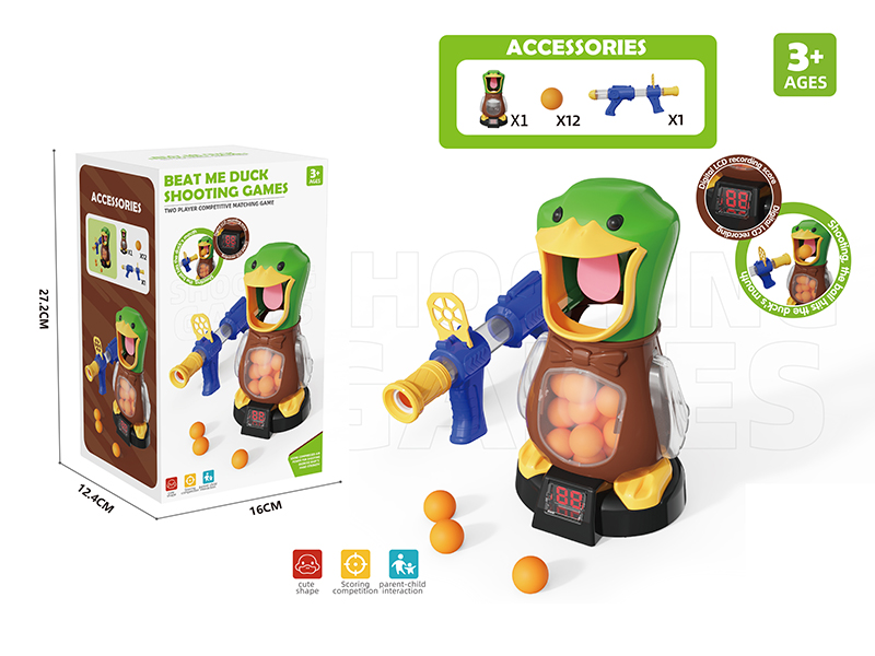 Beat Me Duck Shooting Game(1 Gun, 12 Balls)