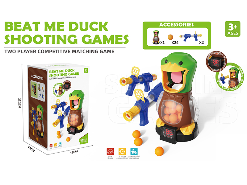 Beat Me Duck Shooting Game(2 Gun, 24 Balls)