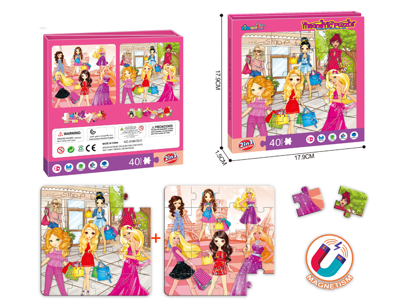 40PCS Puzzle Magnetic DIY Puzzle(Beautiful Girl Theme)