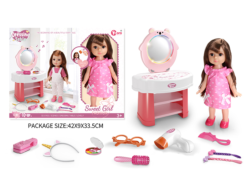 12 Inch Fashion Girl Doll Dressing Table Set