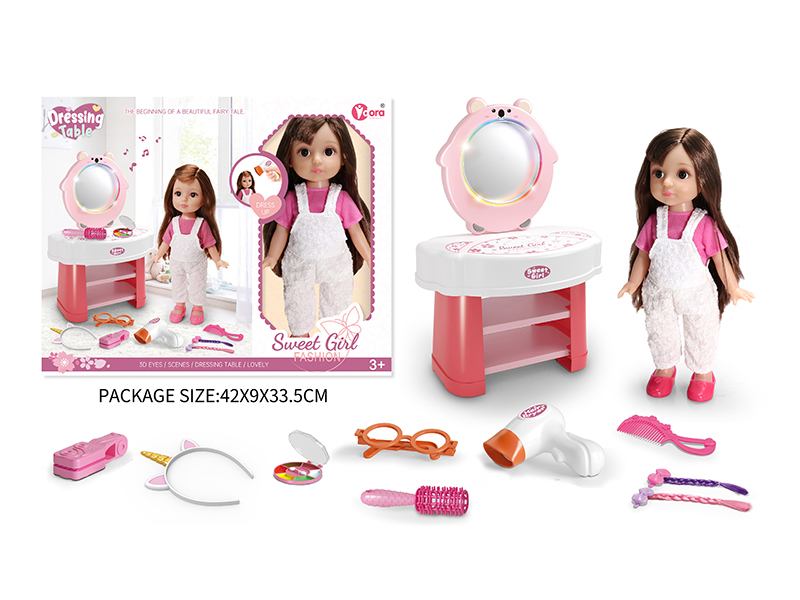 12 Inch Fashion Girl Doll Dressing Table Set