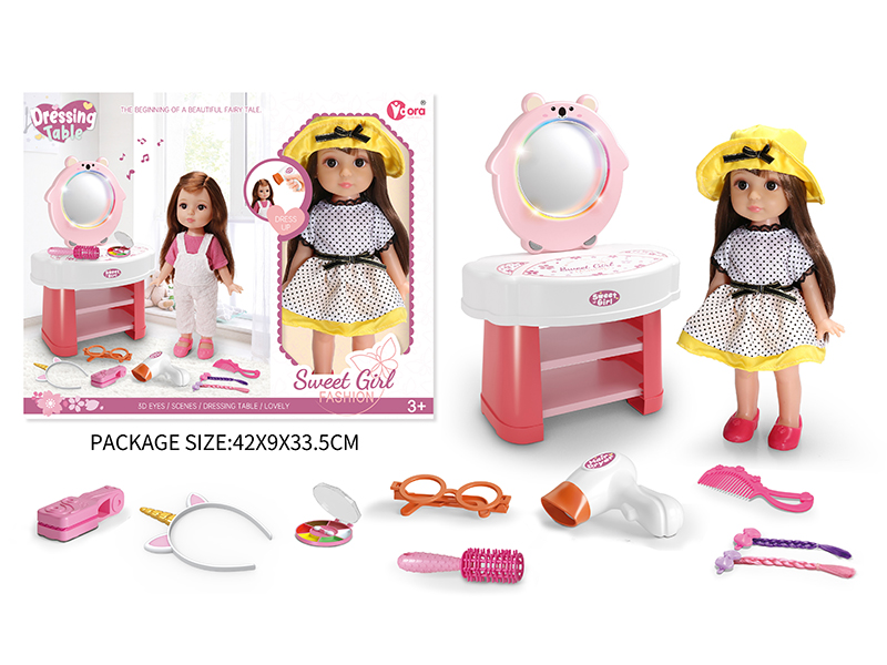 12 Inch Fashion Girl Doll Dressing Table Set