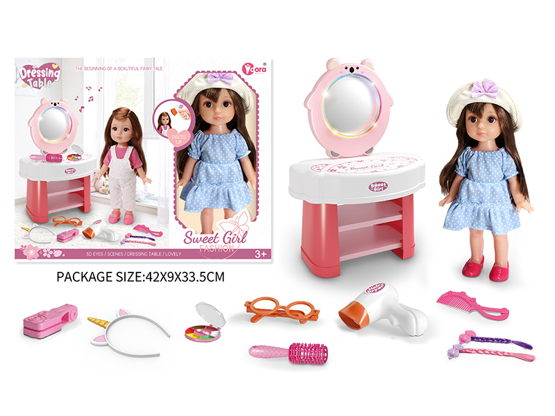 12 Inch Fashion Girl Doll Dressing Table Set