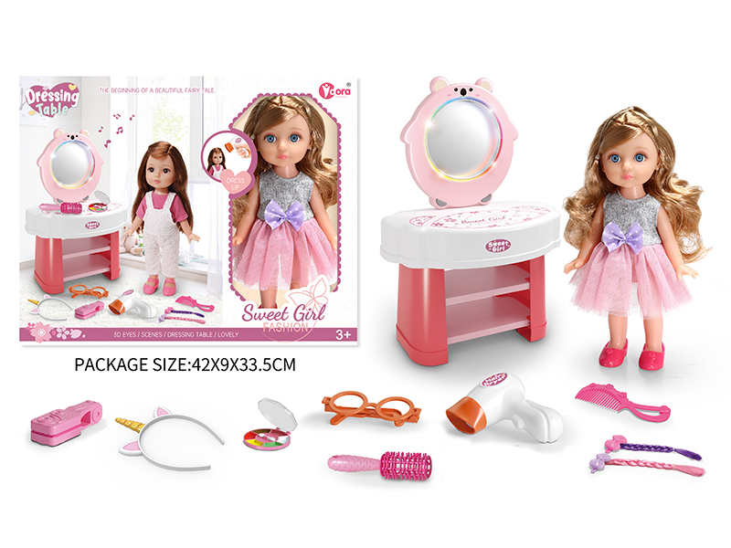 12 Inch Fashion Girl Doll Dressing Table Set