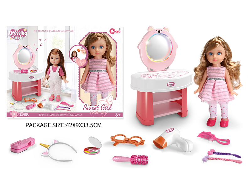 12 Inch Fashion Girl Doll Dressing Table Set