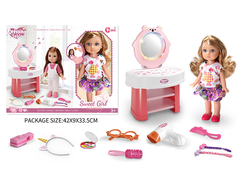 12 Inch Fashion Girl Doll Dressing Table Set
