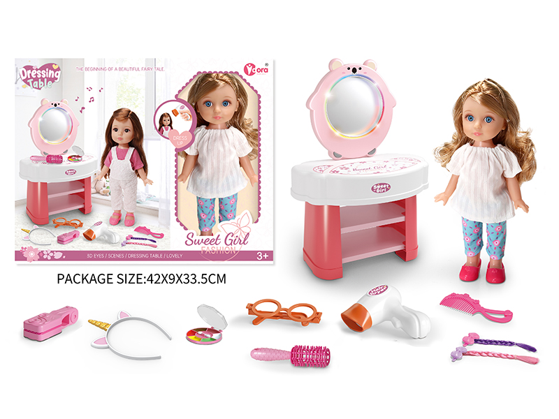 12 Inch Fashion Girl Doll Dressing Table Set
