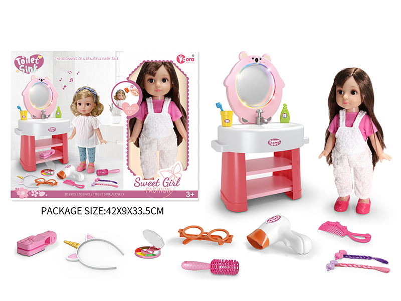 12 Inch Fashion Girl Doll Washbasin Set