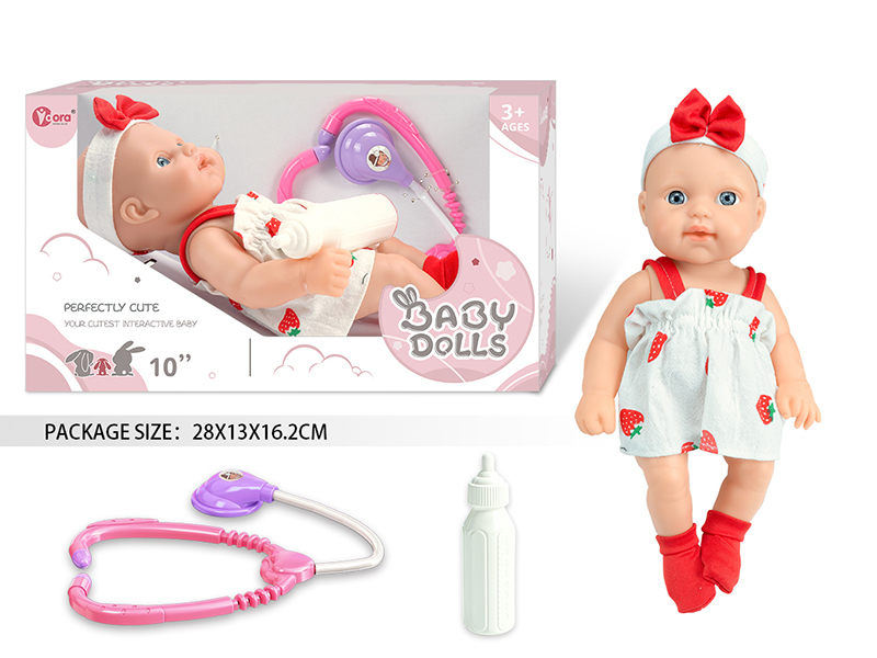 10 Inch Fully Vinyl Newborn Baby Doll With Doctor Set