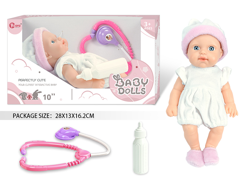 10 Inch Fully Vinyl Newborn Baby Doll With Doctor Set