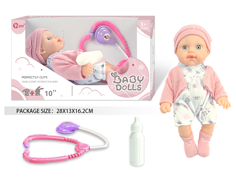 10 Inch Fully Vinyl Newborn Baby Doll With Doctor Set