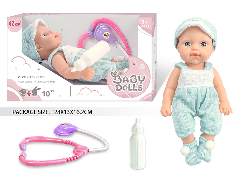 10 Inch Fully Vinyl Newborn Baby Doll With Doctor Set
