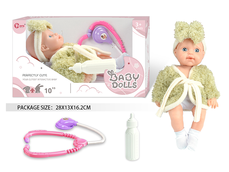 10 Inch Fully Vinyl Newborn Baby Doll With Doctor Set