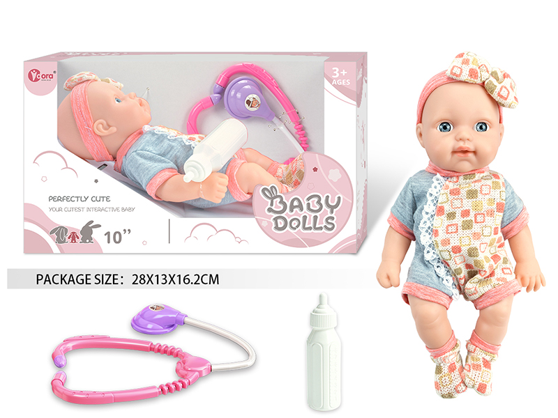 10 Inch Fully Vinyl Newborn Baby Doll With Doctor Set