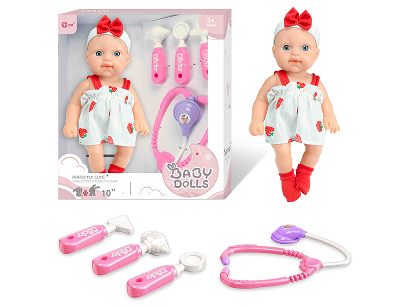 10 Inch Fully Vinyl Newborn Baby Doll With Doctor Set