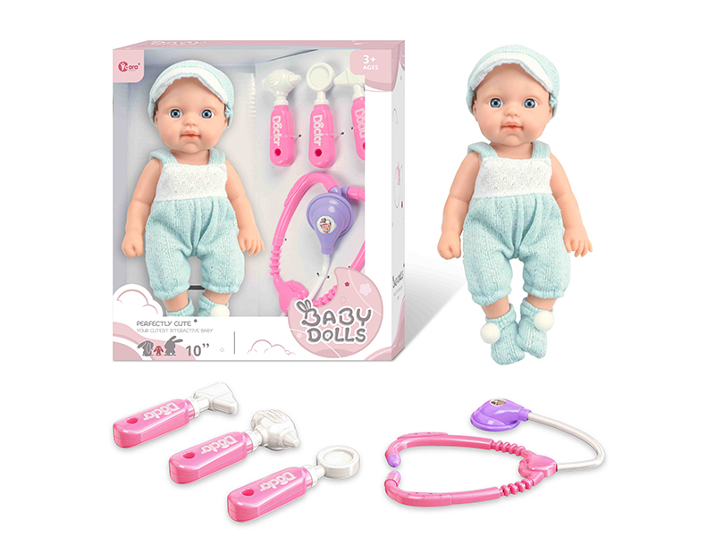 10 Inch Fully Vinyl Newborn Baby Doll With Doctor Set