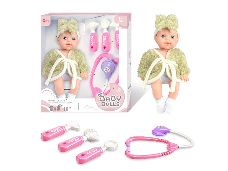 10 Inch Fully Vinyl Newborn Baby Doll With Doctor Set