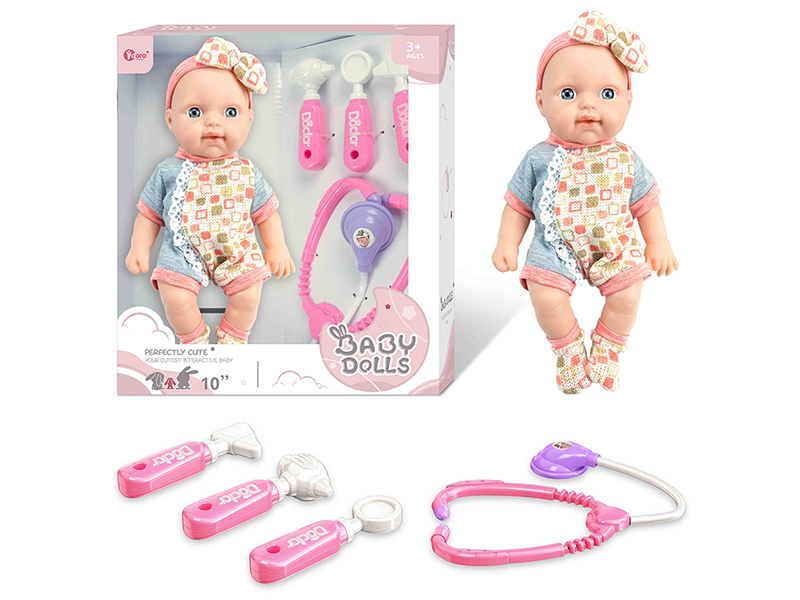 10 Inch Fully Vinyl Newborn Baby Doll With Doctor Set