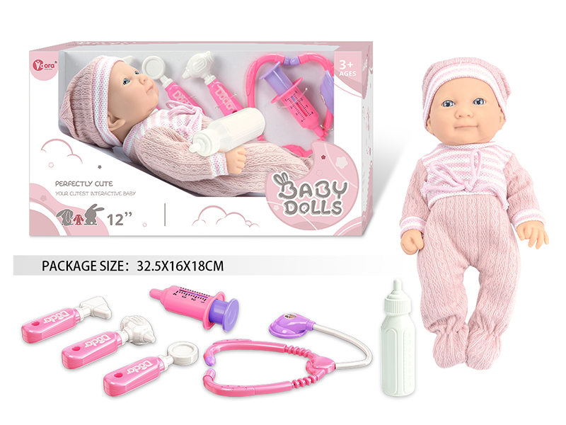 12 Inch Fully Vinyl Newborn Baby Doll With Doctor Set