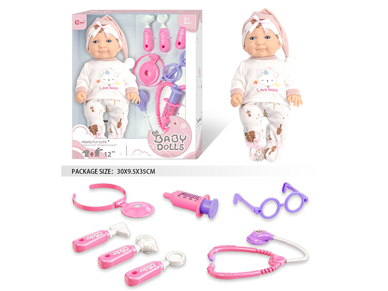 12 Inch Fully Vinyl Newborn Baby Doll With Doctor Set