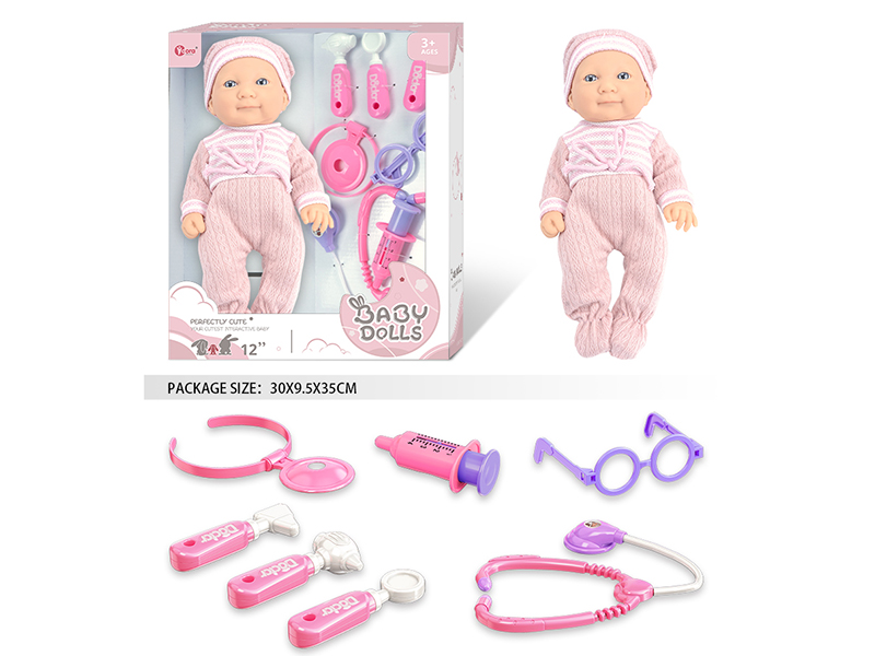 12 Inch Fully Vinyl Newborn Baby Doll With Doctor Set