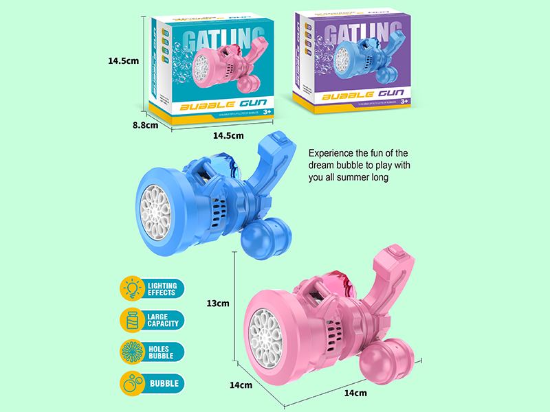 Gatling 10 Hole Fully Automatic Bubble Gun With Lights