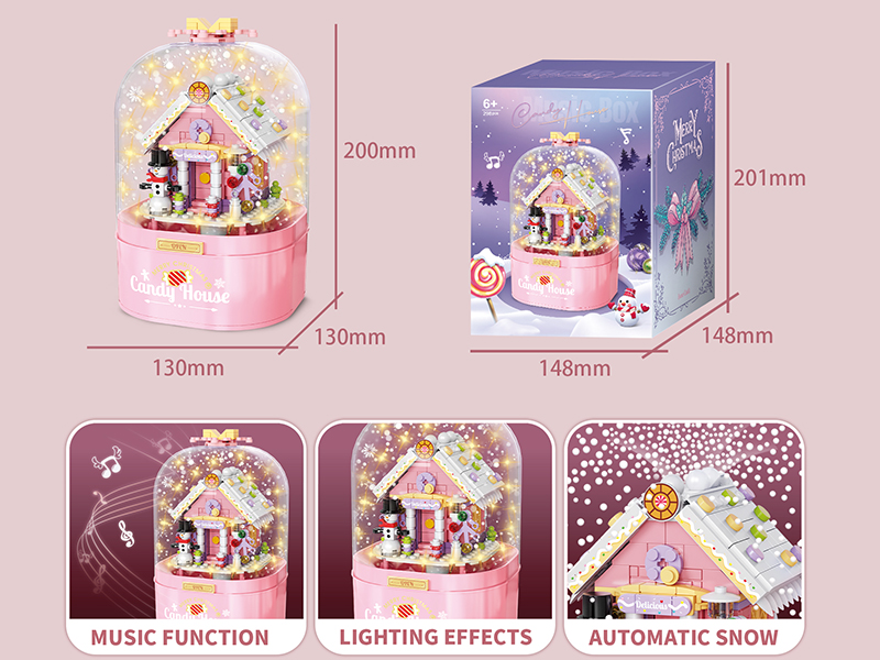 Christmas Building Blocks Music Box(Candy House)298PCS